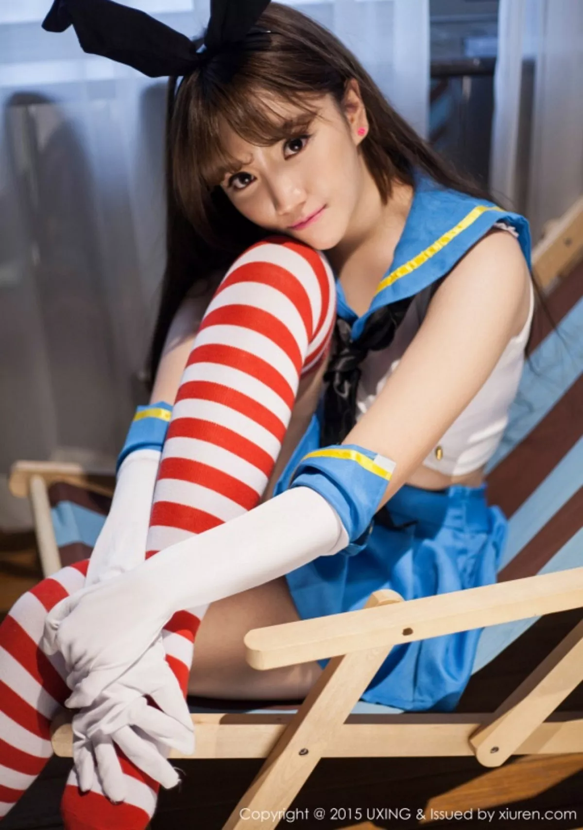 秀人集.com_[UXING优星馆]Vol.007_新人嫩模艾西Ashley白色上衣秀豪乳清新性感写真52P