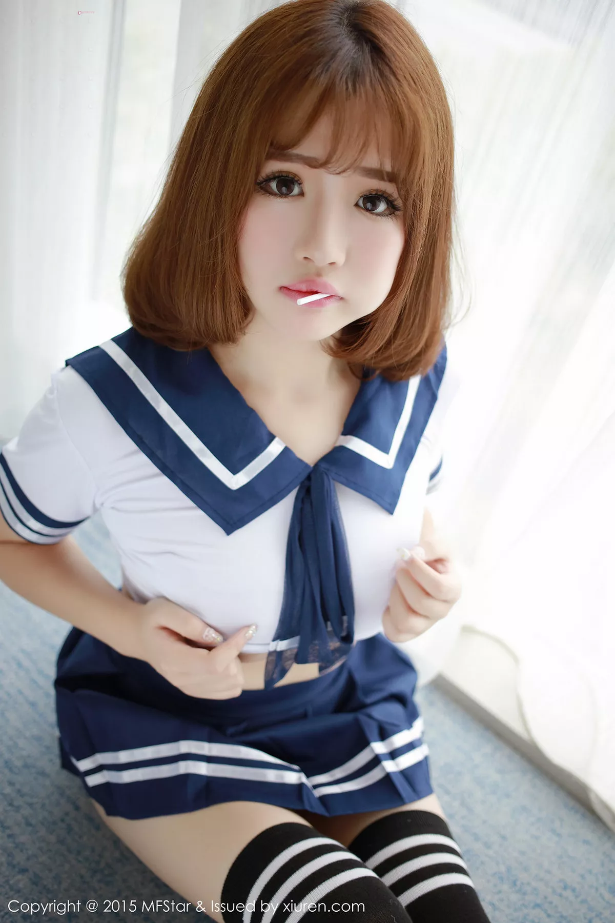 秀人集.com_[MFStar模范学院]Vol.020_嫩模徐cake性感高腰水手服半露豪乳甜蜜诱惑写真52P