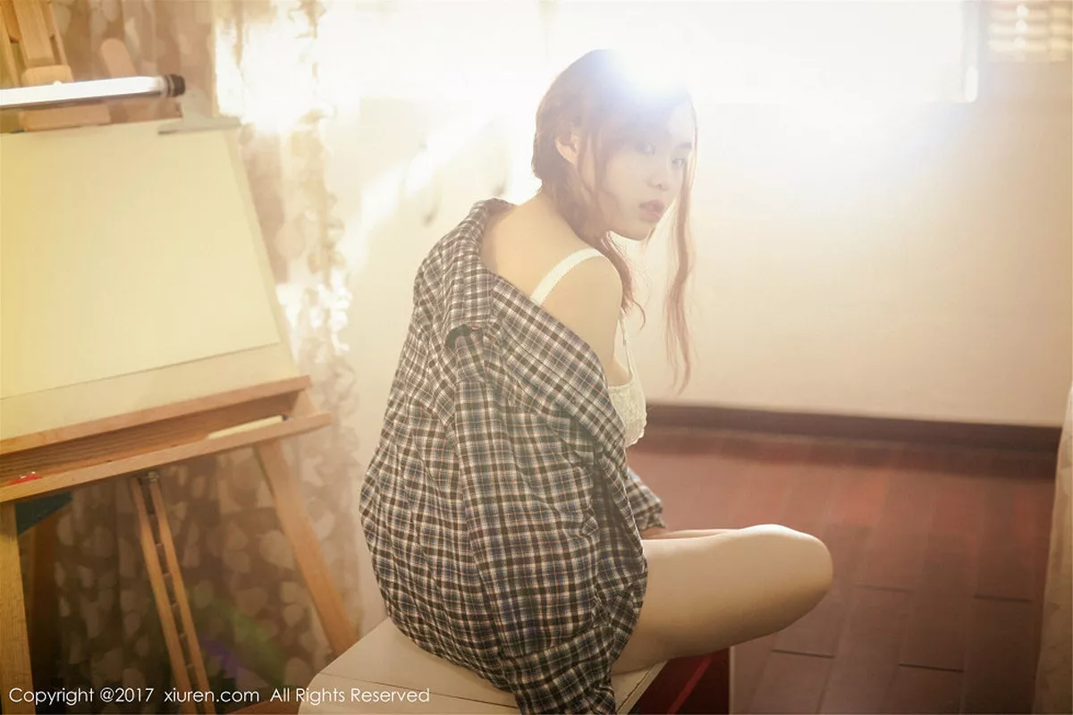 秀人集.com_[XiuRen秀人网]No.754_嫩模米爱Demon格子衬衫下半透内衣秀傲人美乳完美诱惑写真50P
