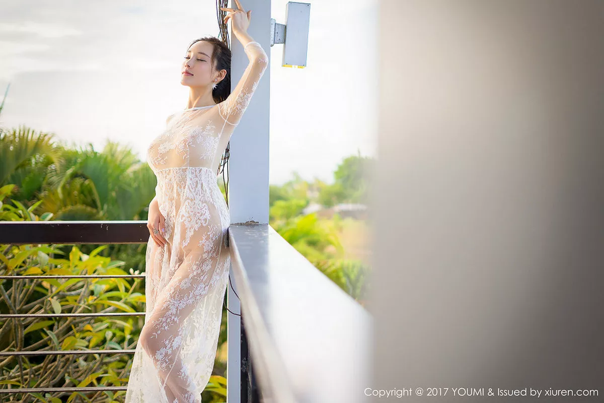 秀人集.com_[YouMi尤蜜荟]Vol.045_嫩模土肥圆矮挫穷巴厘岛旅拍白色蕾丝薄纱泳池湿身诱惑写真47P