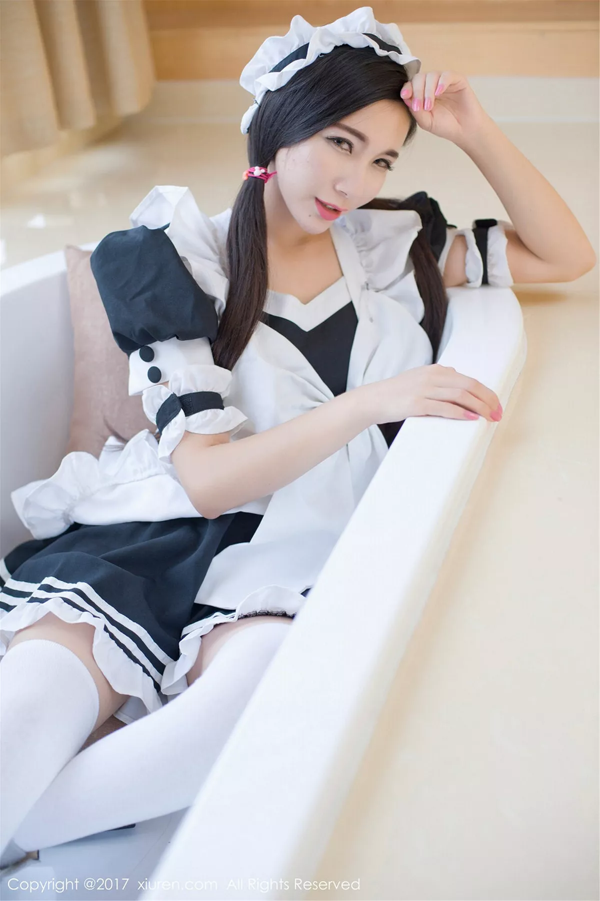 秀人集.com_[XiuRen秀人网]No.759_嫩模赵颖白色高叉连体内衣+浴缸里性感女仆装完美诱惑写真65P