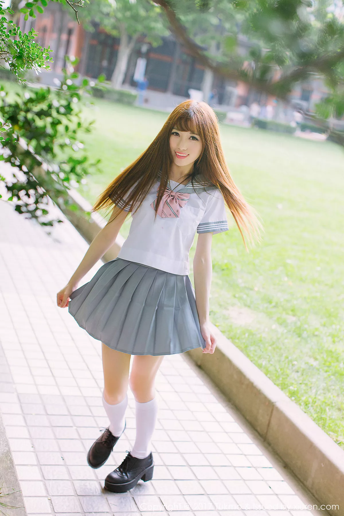 秀人集.com_[Tukmo兔几盟]Vol.094_嫩模赵乃莹性感学生装及成熟红色连身裙清爽迷人写真33P