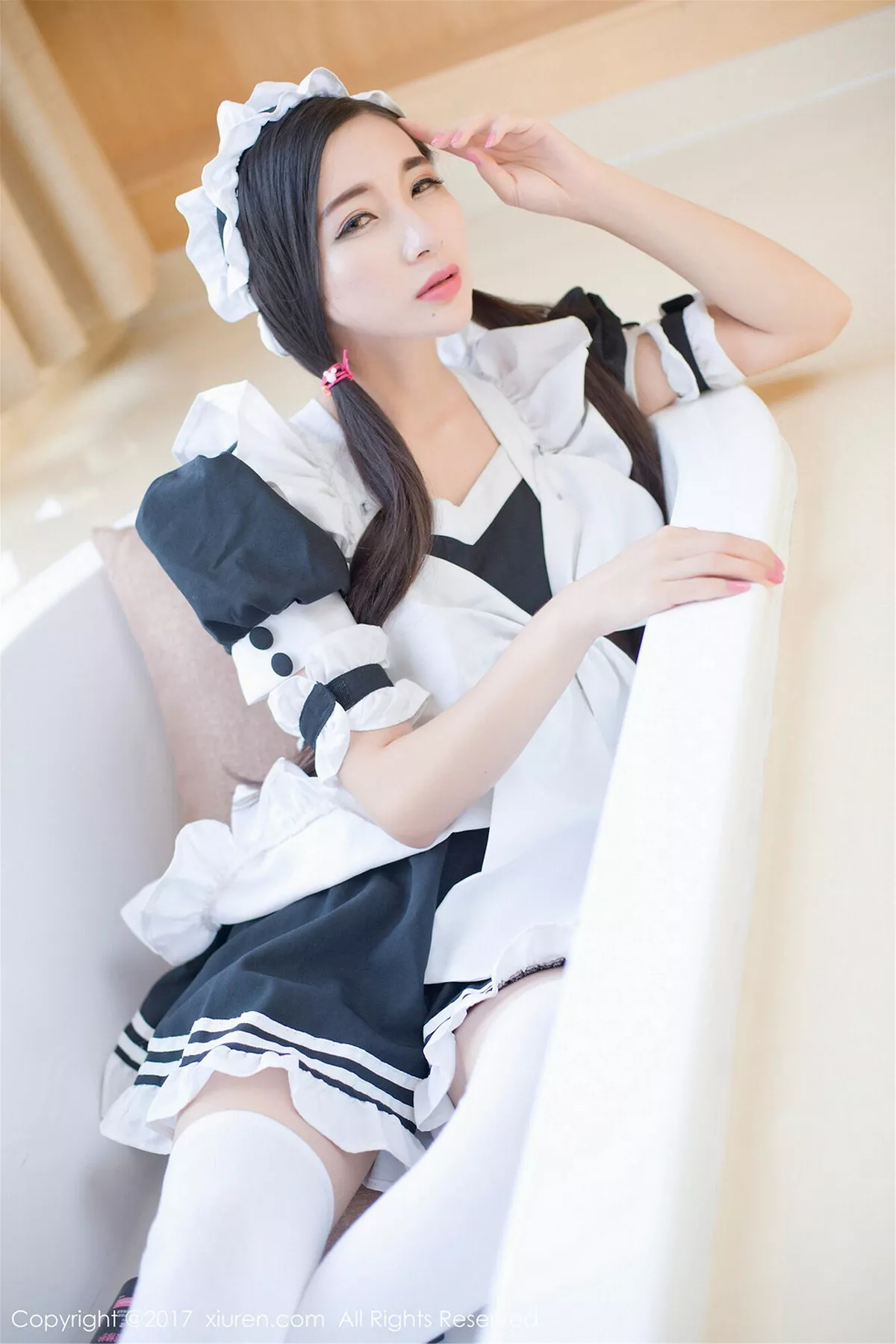 秀人集.com_[XiuRen秀人网]No.759_嫩模赵颖白色高叉连体内衣+浴缸里性感女仆装完美诱惑写真65P