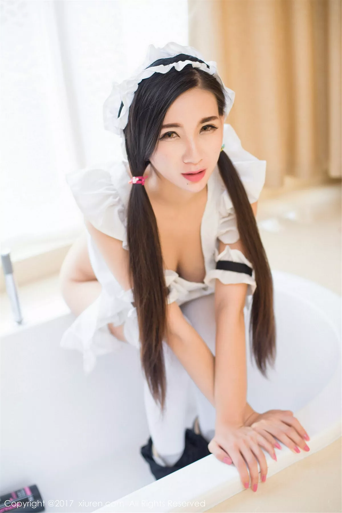 秀人集.com_[XiuRen秀人网]No.759_嫩模赵颖白色高叉连体内衣+浴缸里性感女仆装完美诱惑写真65P