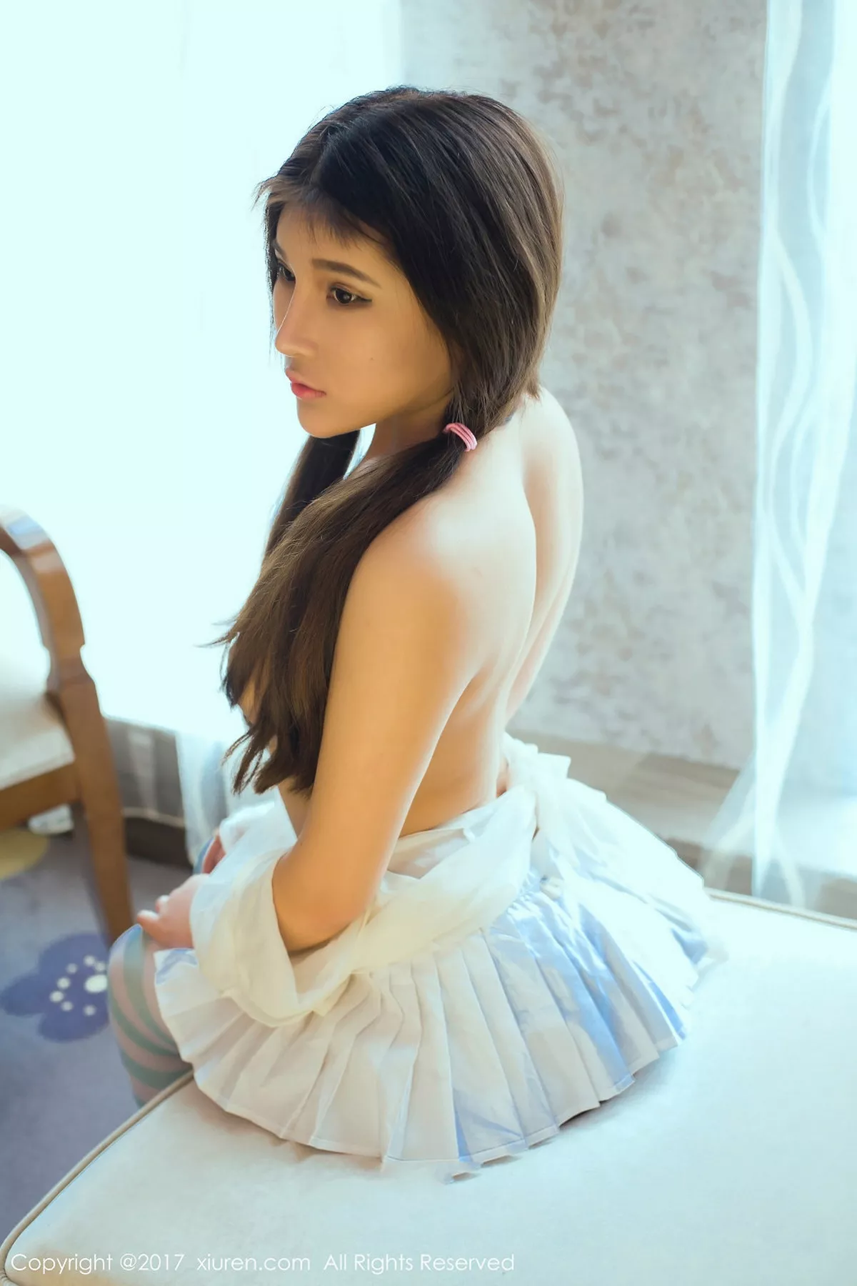 秀人集.com_[XiuRen秀人网]No.783_嫩模当然是小熊呀黑色破烂丝袜+百褶裙开胸撩人姿势诱惑写真44P