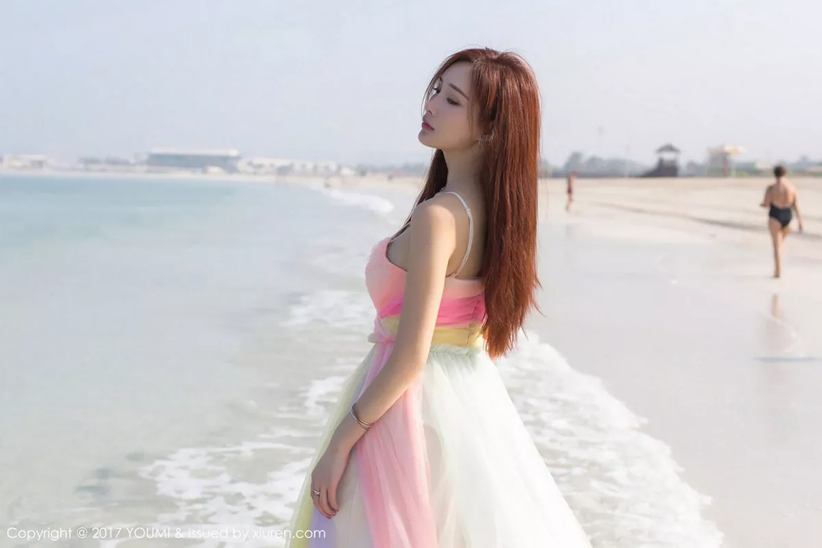 秀人集.com_[YouMi尤蜜荟]Vol.092_嫩模土肥圆矮挫穷海边沙滩清新唯美风彩色长裙性感写真44P