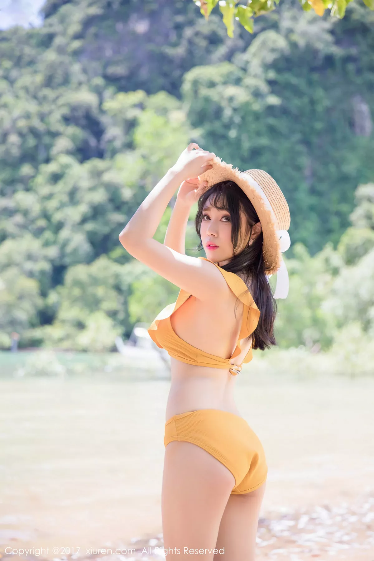 秀人集.com_[XiuRen秀人网]No.855_嫩模兜豆靓Youlina甲米旅拍户外比基尼+薄纱湿身诱惑写真48P