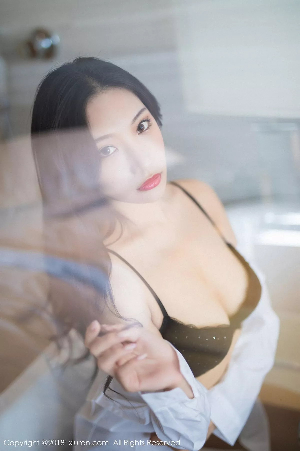 秀人集.com_[XiuRen秀人网]No.893_嫩模小狐狸Sica性感黑色女仆装+浴室透视内衣诱惑写真45P