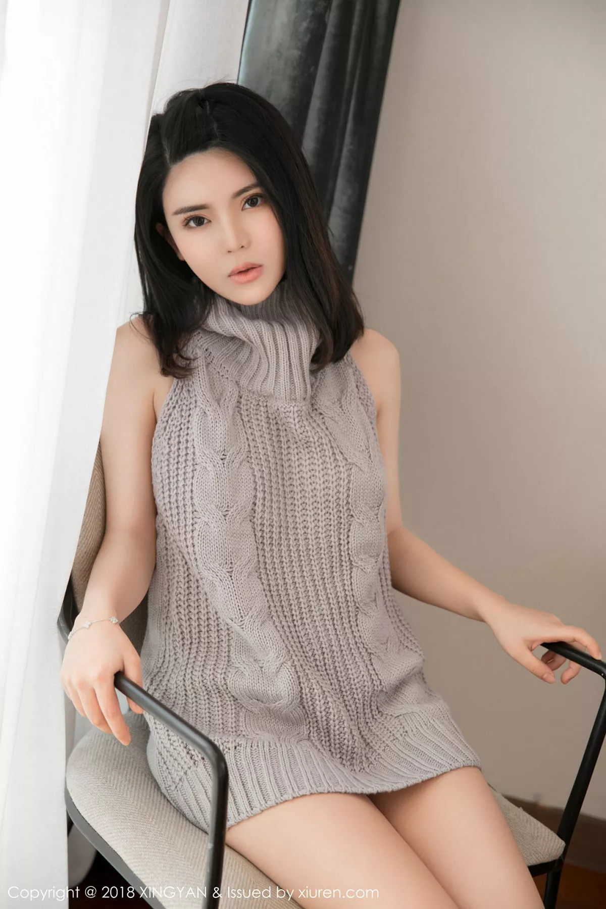 秀人集.com_[XINGYAN星颜社]Vol.012_嫩模陈曦Lily开背毛衣侧露豪乳+黑丝水手学生服诱惑写真50P