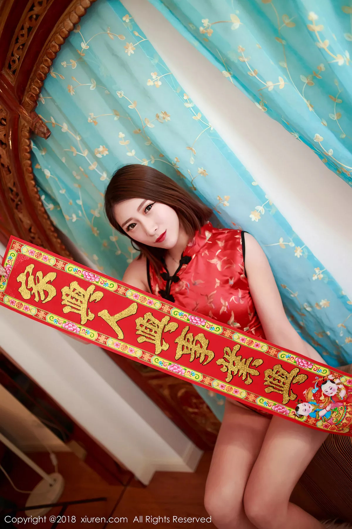 秀人集.com_[XiuRen秀人网]No.914_嫩模杜花花红色高叉旗袍装全脱秀美乳新春诱惑福利写真44P