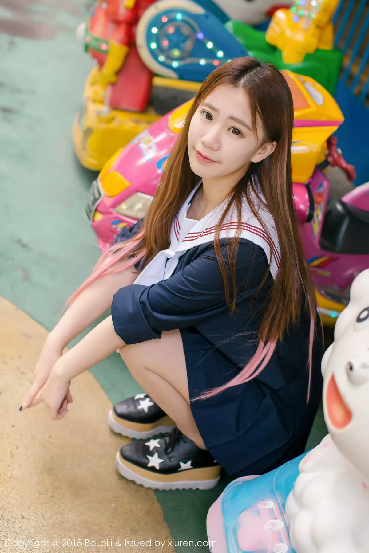 秀人集.com_[Tukmo兔几盟]Vol.107_嫩模董成丽清纯学生装游乐园外拍甜美笑容漂亮迷人写真42P