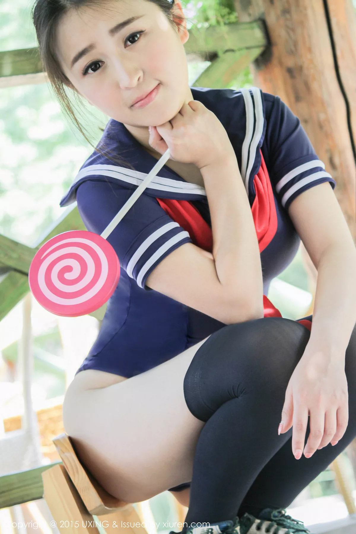 秀人集.com_[UXING优星馆]Vol.017_嫩模煊煊sunny爱吃棒棒糖的连体泳装妹子性感写真50P