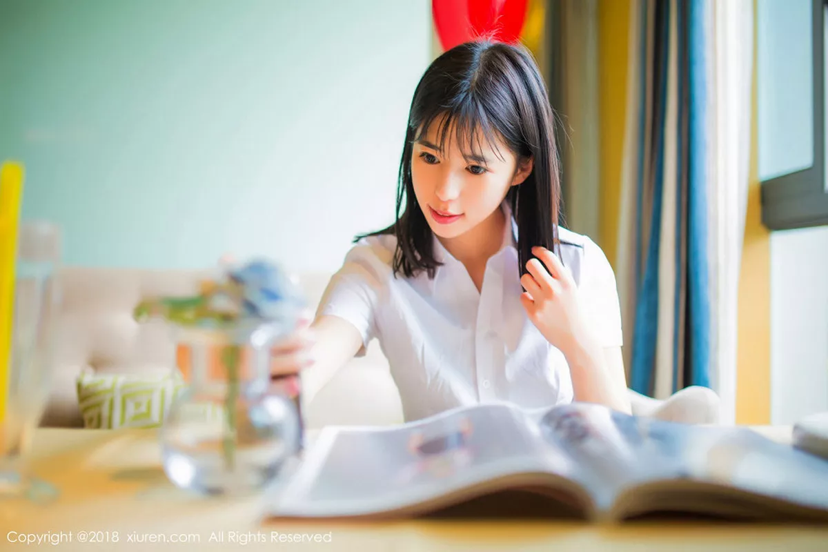 秀人集.com_[XiuRen秀人网]No.1014_嫩模艾栗栗性感小秘书黑色包臀短裙配黑色丝袜诱惑写真46P