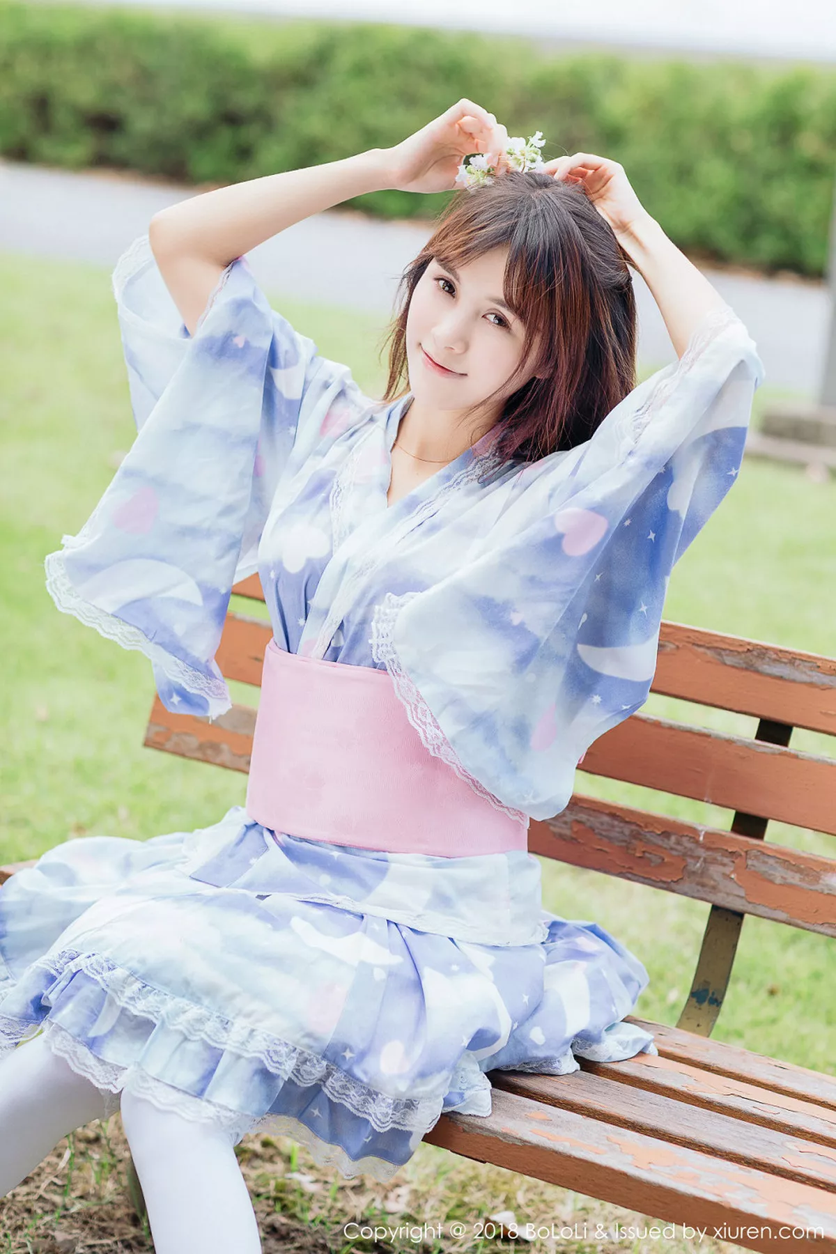 秀人集.com_[Tukmo兔几盟]Vol.118_嫩模夏美酱户外日系百花裙配白丝袜清新迷人写真61P