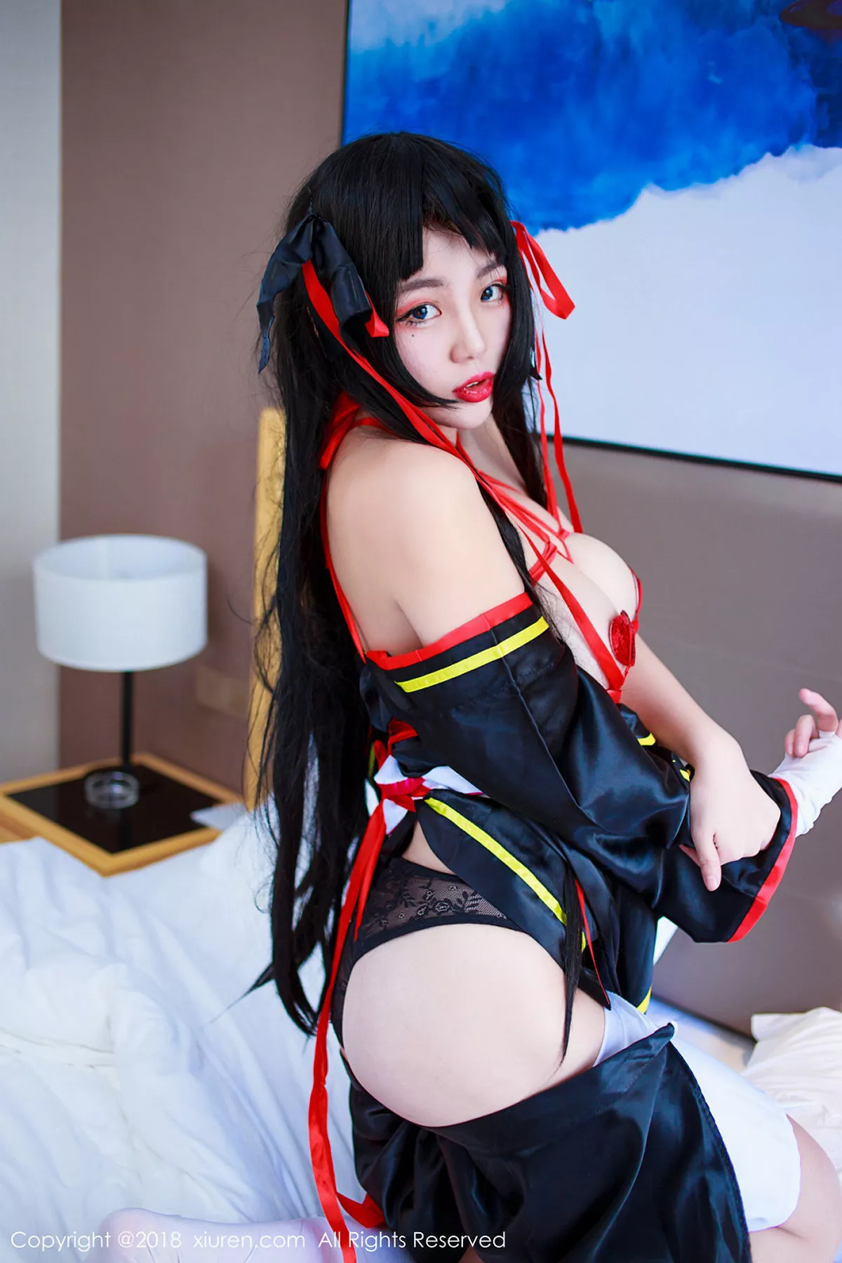 秀人集.com_[XiuRen秀人网]No.1118_嫩模米粒米粒私房COS露豪乳红色血滴子遮点极致诱惑写真50P