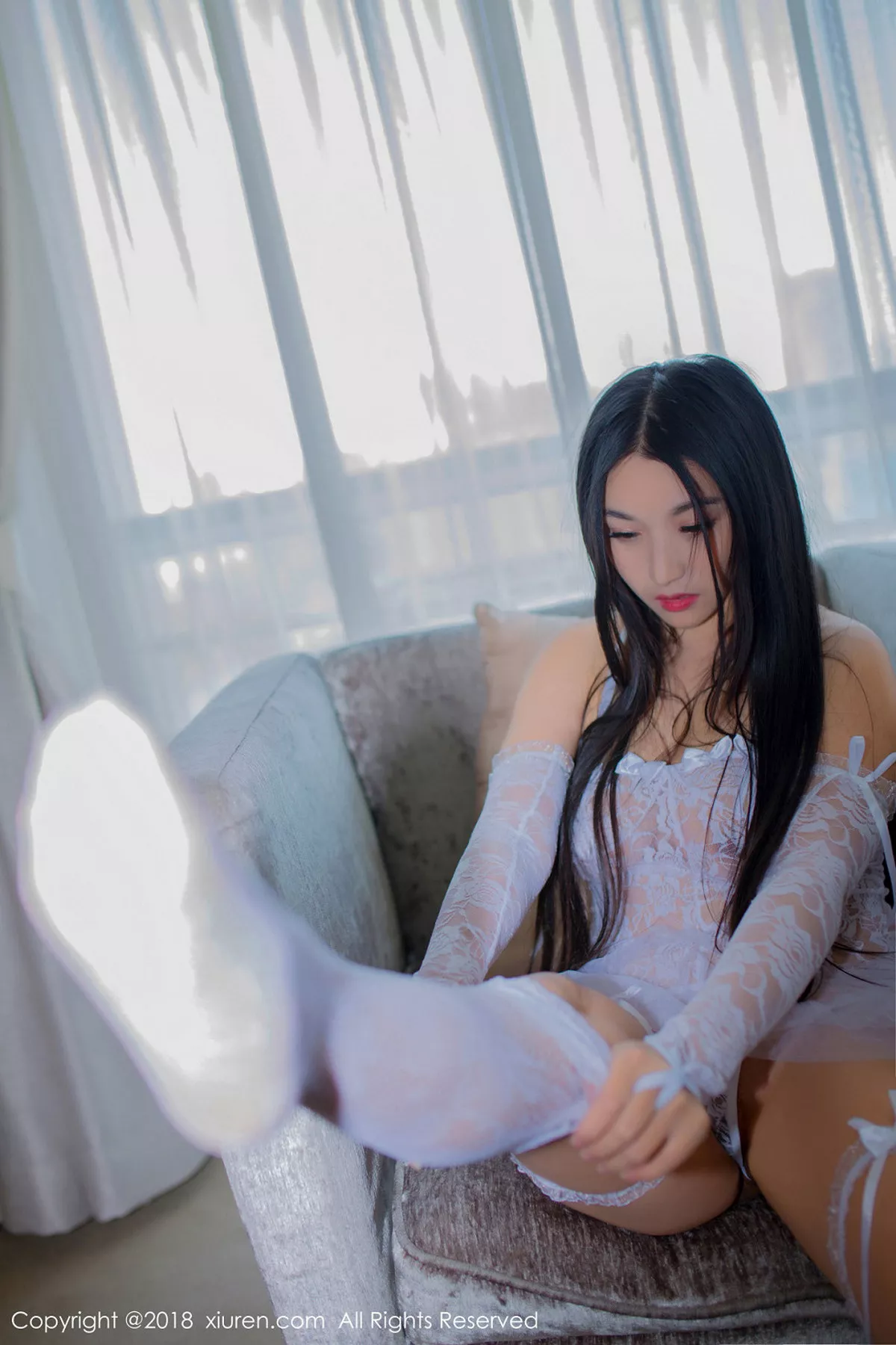 秀人集.com_[XiuRen秀人网]No.1123_嫩模龙女cool透视蕾丝情趣内衣+全裸上身傲人豪乳诱惑写真46P