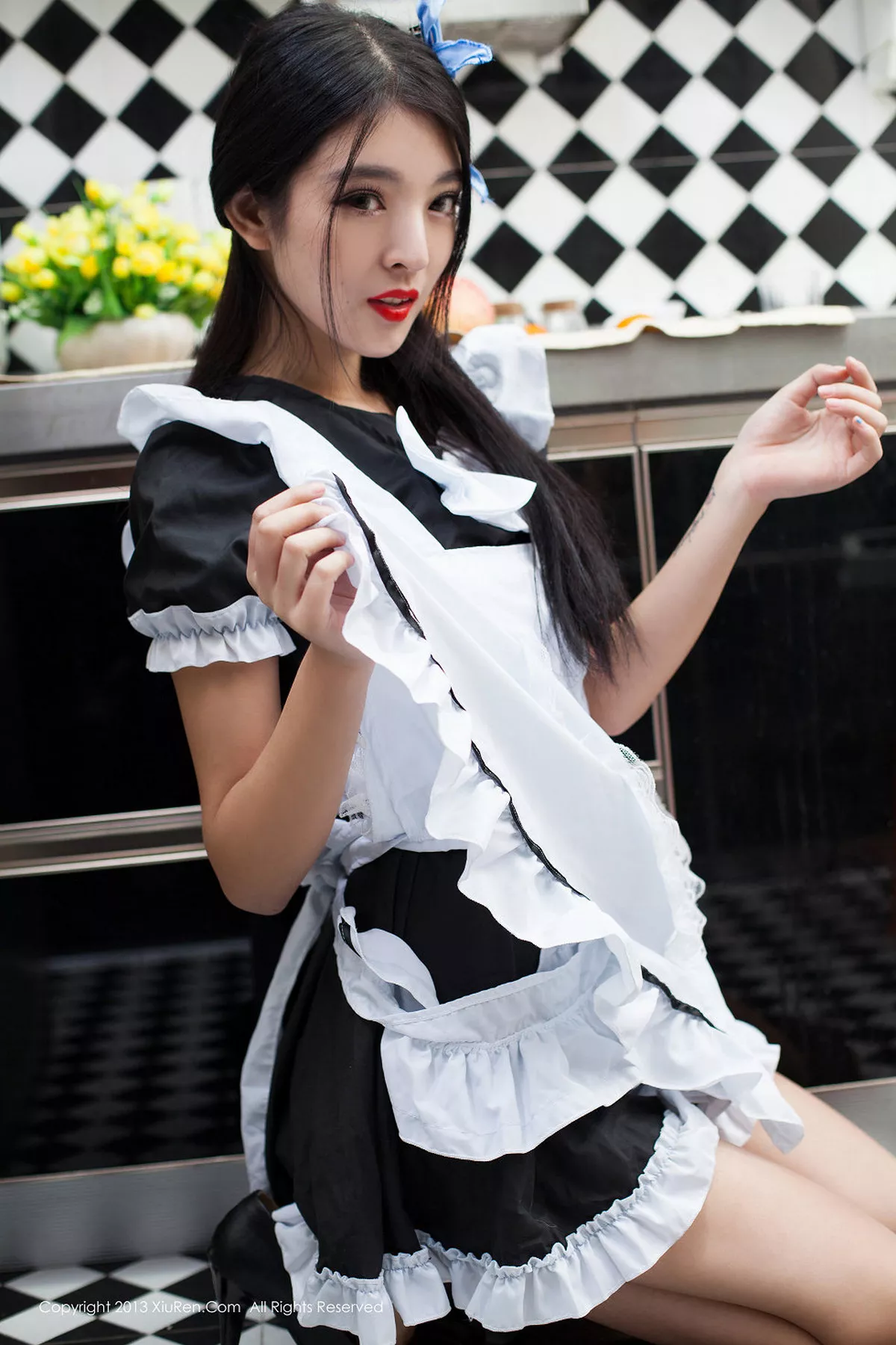 秀人集.com_[XiuRen秀人网]No.066_绝美女神陈大榕黑色女仆装性感厨娘系列写真秀110P