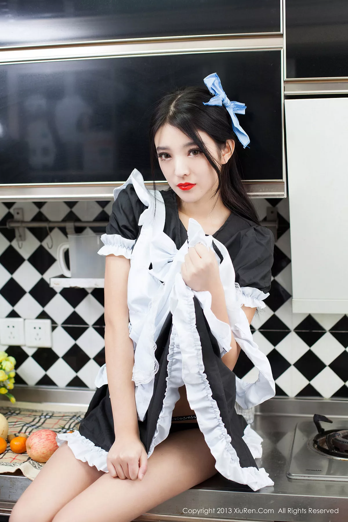 秀人集.com_[XiuRen秀人网]No.066_绝美女神陈大榕黑色女仆装性感厨娘系列写真秀110P