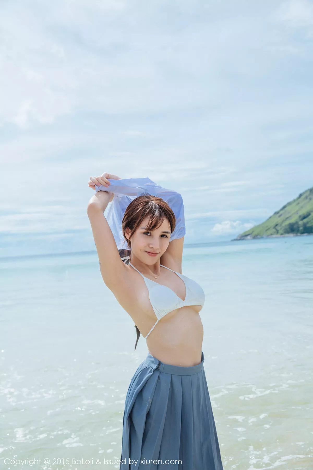秀人集.com_[BoLoli波萝社]Vol.077_嫩模夏美酱普吉岛旅拍海边学生制服湿身诱惑写真46P