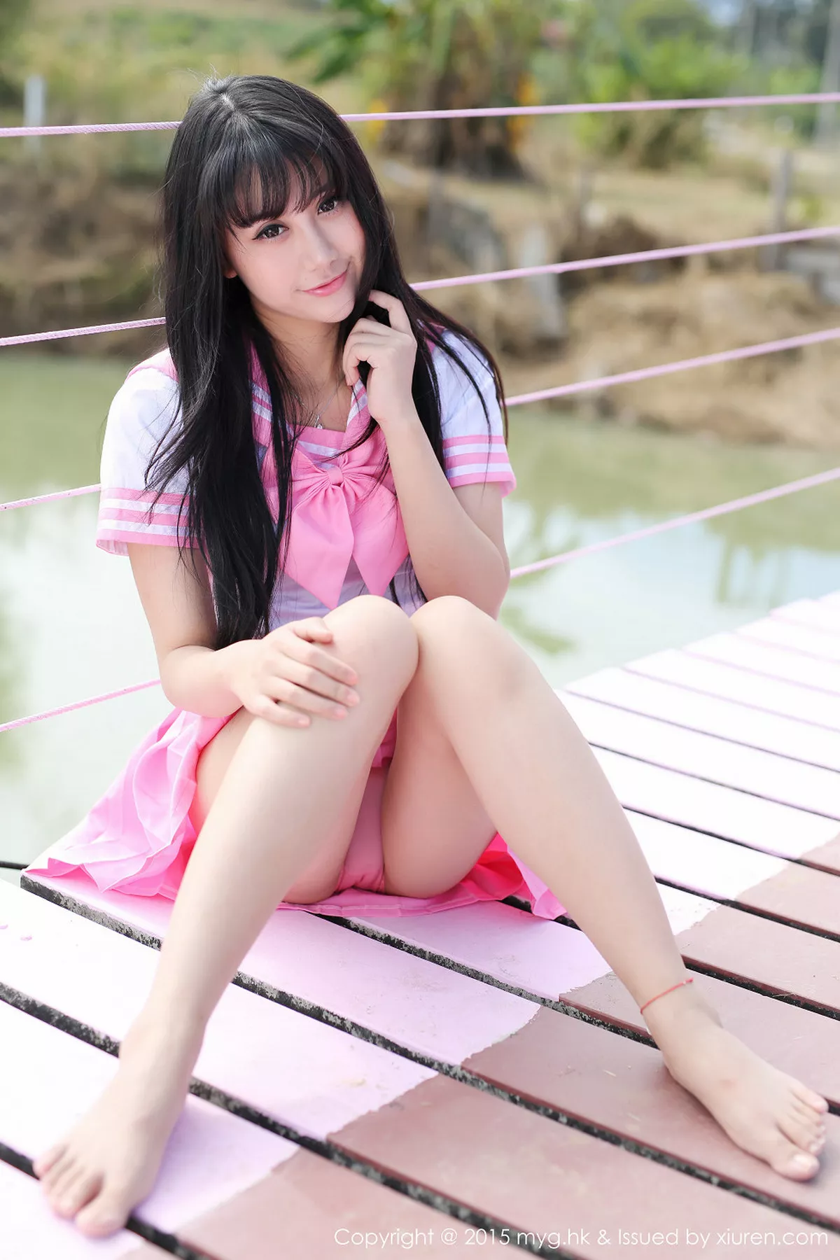 秀人集.com_[MyGirl美媛馆]Vol.099_嫩模杨晓青儿泰国旅拍白色吊带蕾丝袜诱惑翘臀写真61P