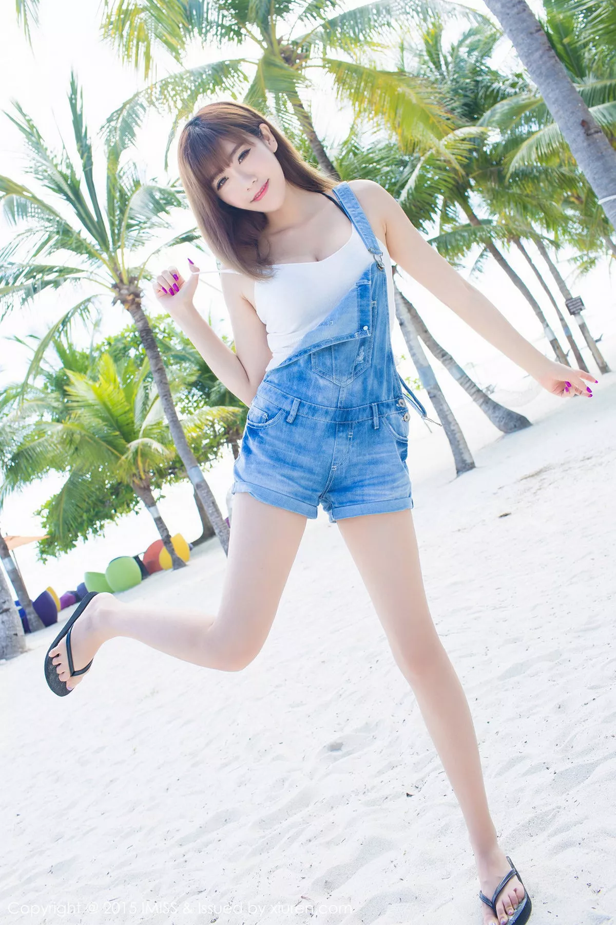 秀人集.com_[IMISS爱蜜社]Vol.055_嫩模程小烦不烦薄荷岛旅拍牛仔吊带裙秀美胸写真53P