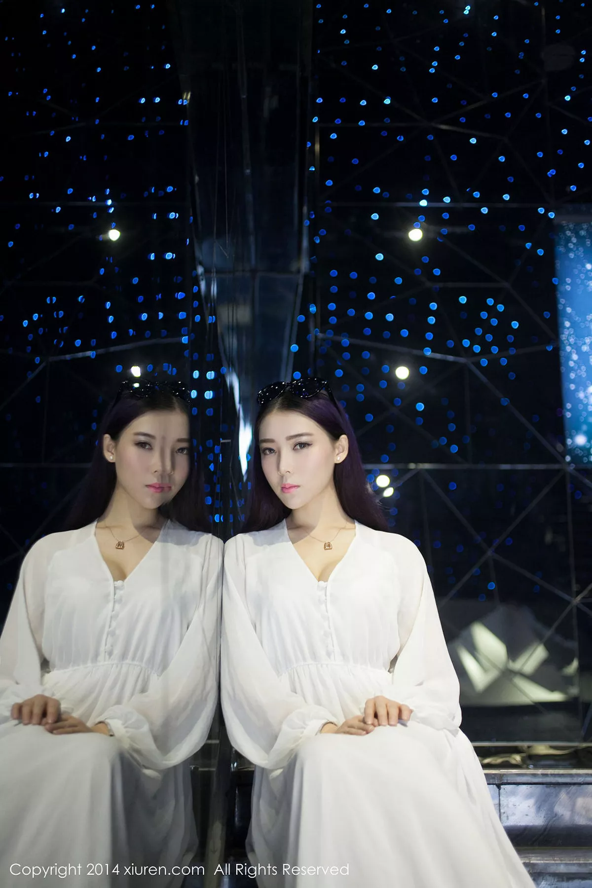 秀人集.com_[XiuRen秀人网]No.131_嫩模梦娜Vanessa白色连身睡裙大尺度真空美胸诱惑写真58P