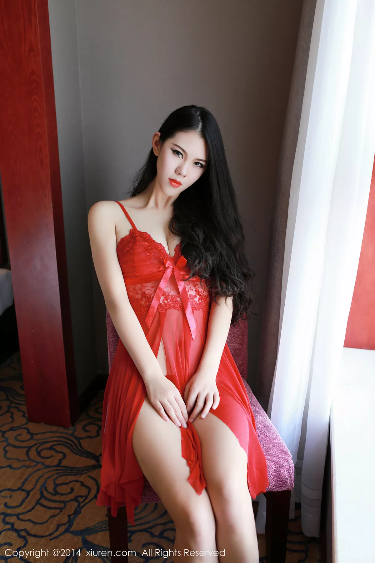 秀人集.com_[XiuRen秀人网]No.235_嫩模米尔Dear红色薄纱睡裙性感情趣内衣系列完美诱惑写真72P