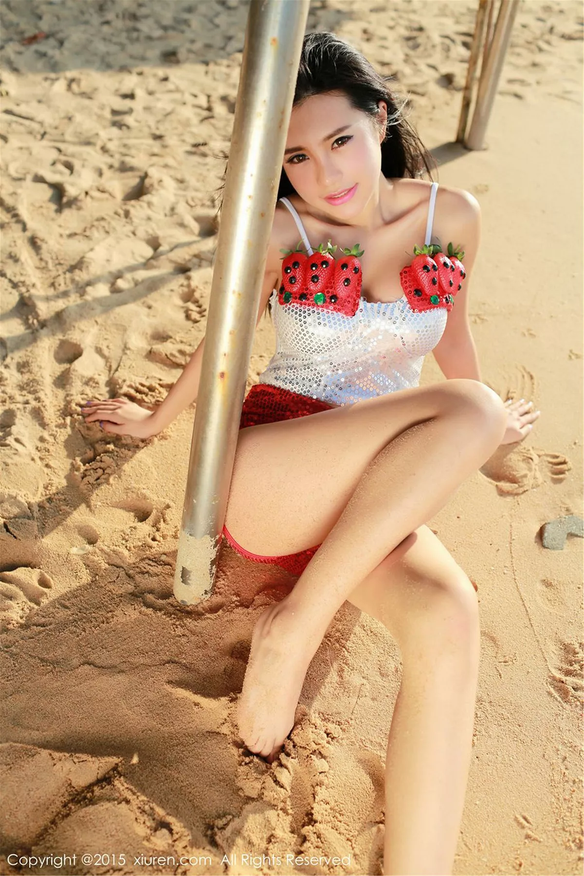 秀人集.com_[XiuRen秀人网]No.267_嫩模绮里嘉ula红色高叉连体内衣秀白嫩美胸诱惑写真57P