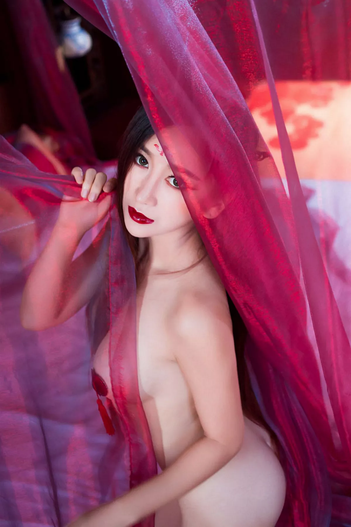 秀人集.com_[XiuRen秀人网]No.382_嫩模邹晶晶《花千骨魔化》COS七夕福利红色小内裤诱惑写真57P