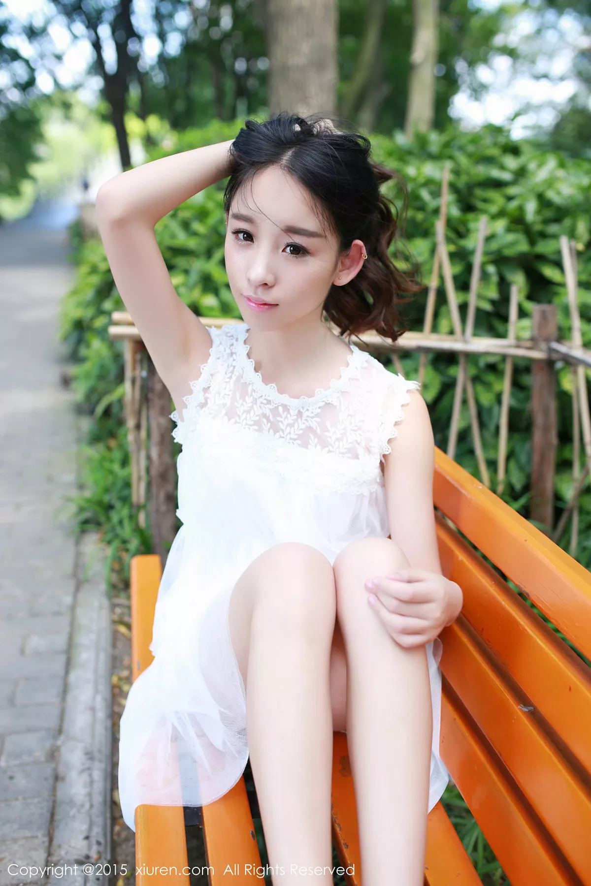 秀人集.com_[XiuRen秀人网]No.371_清纯妹子梓萱Crystal脱白色连身裙秀性感内衣写真45P