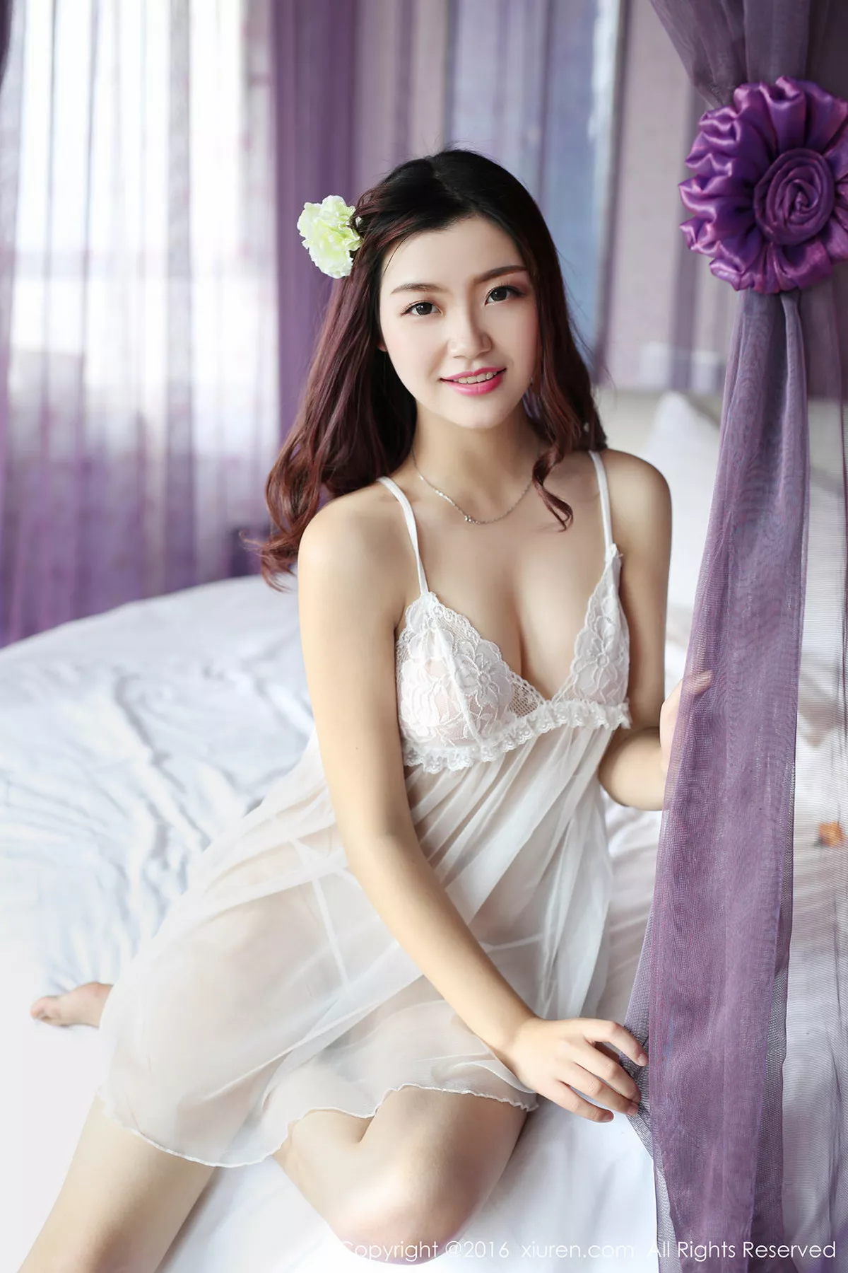 秀人集.com_[XiuRen秀人网]No.503_嫩模夏晓Maggy白色蕾丝透纱秀豪乳美臀极致诱惑写真50P