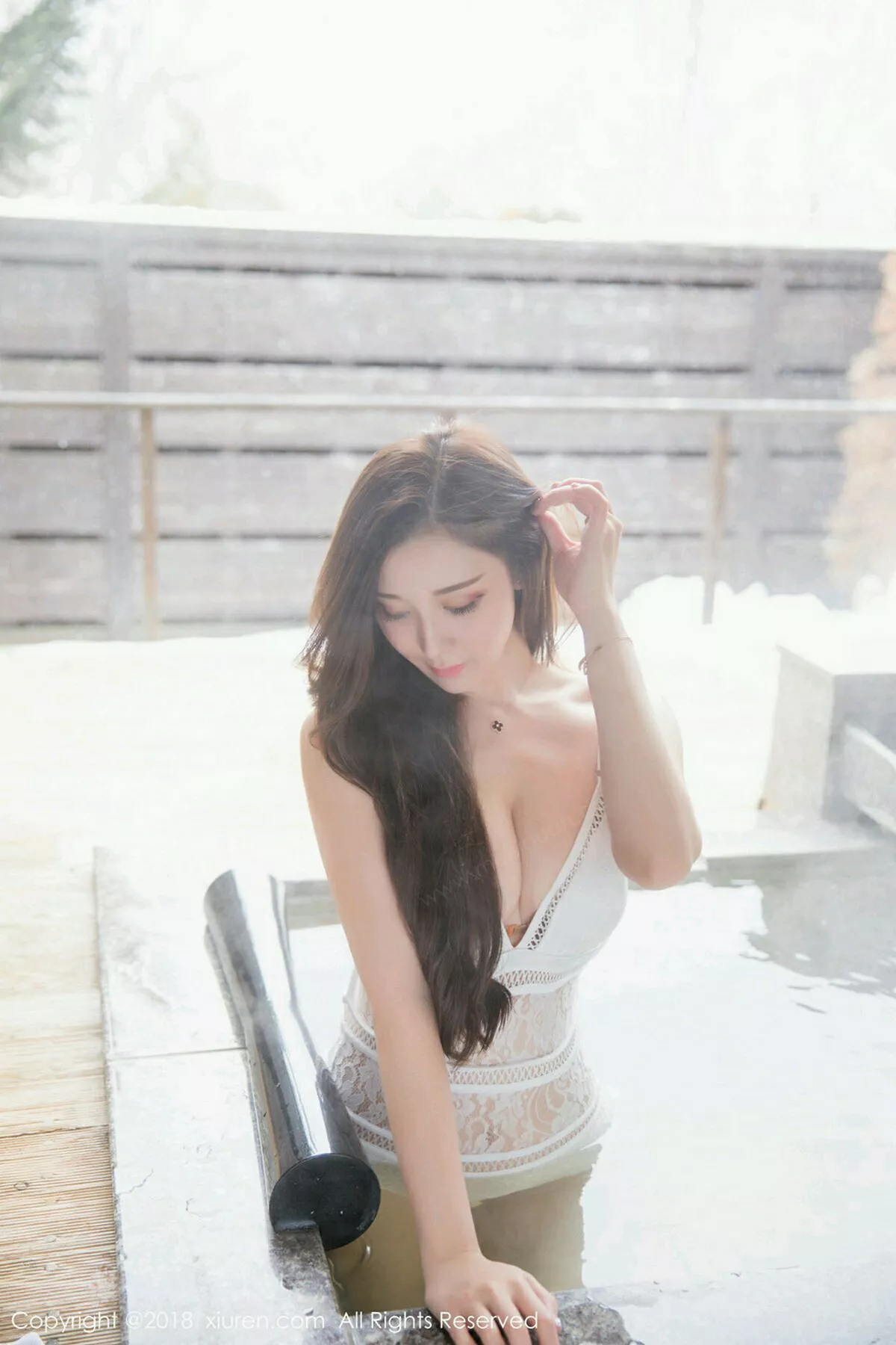 秀人集.com_[XiuRen秀人网]No.1236_女神淼淼萌萌哒北海道旅拍白色连体内衣温泉湿身诱惑写真59P