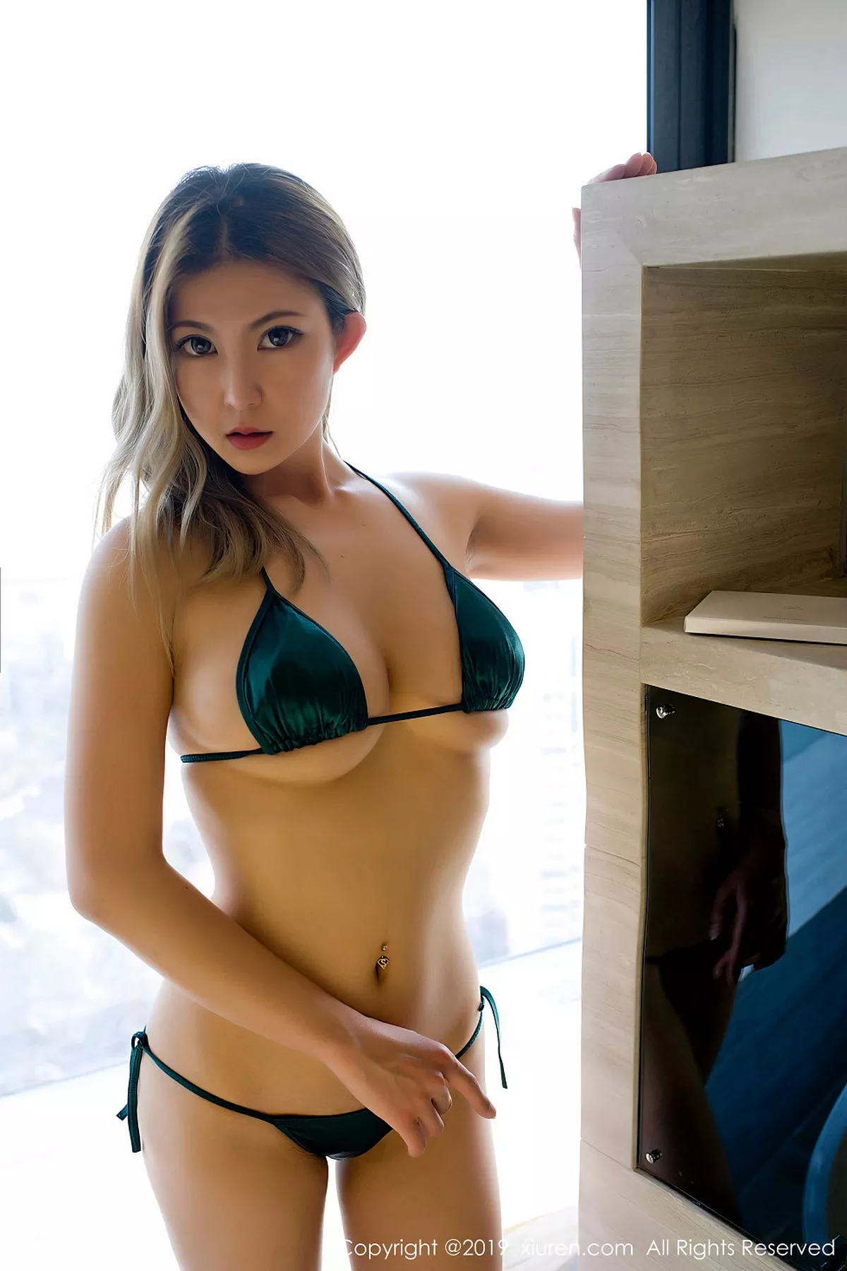 秀人集.com_[XiuRen秀人网]No.1354_大胸妹子考拉koala墨绿比基尼+蓝色死库水秀豪乳诱惑写真46P