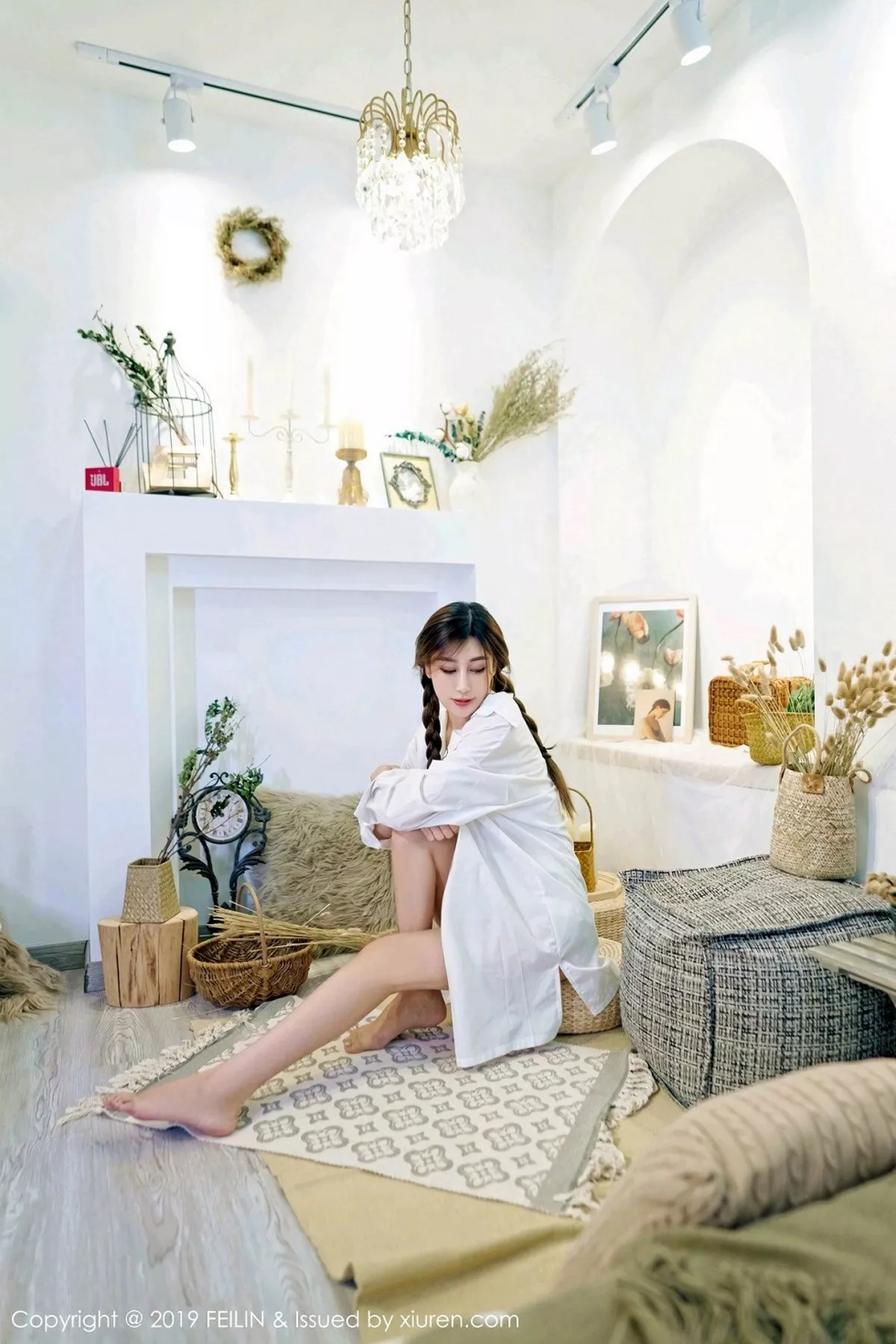 秀人集.com_[FeiLin嗲囡囡]Vol.185_嫩模星星star私房白衬衣配白色蕾丝内衣秀完美身材写真40P