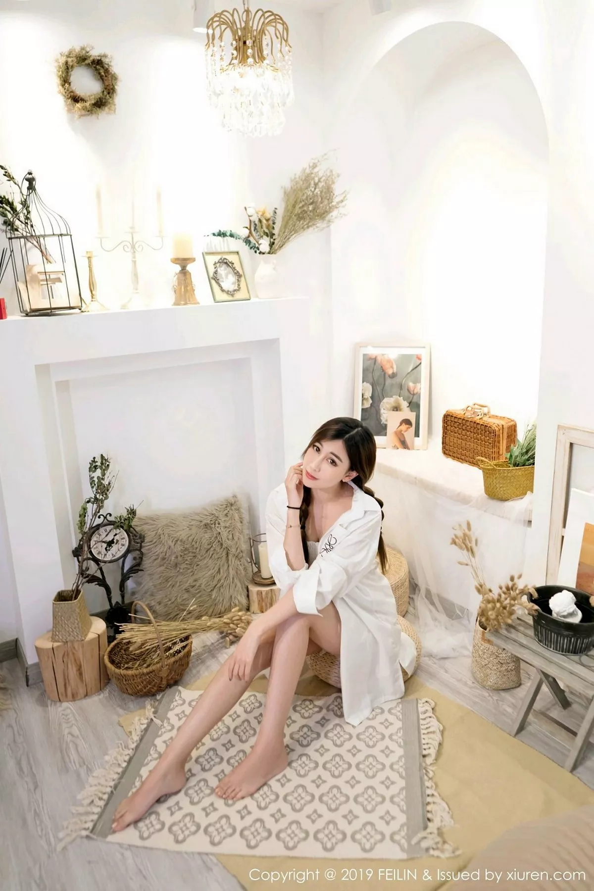 秀人集.com_[FeiLin嗲囡囡]Vol.185_嫩模星星star私房白衬衣配白色蕾丝内衣秀完美身材写真40P