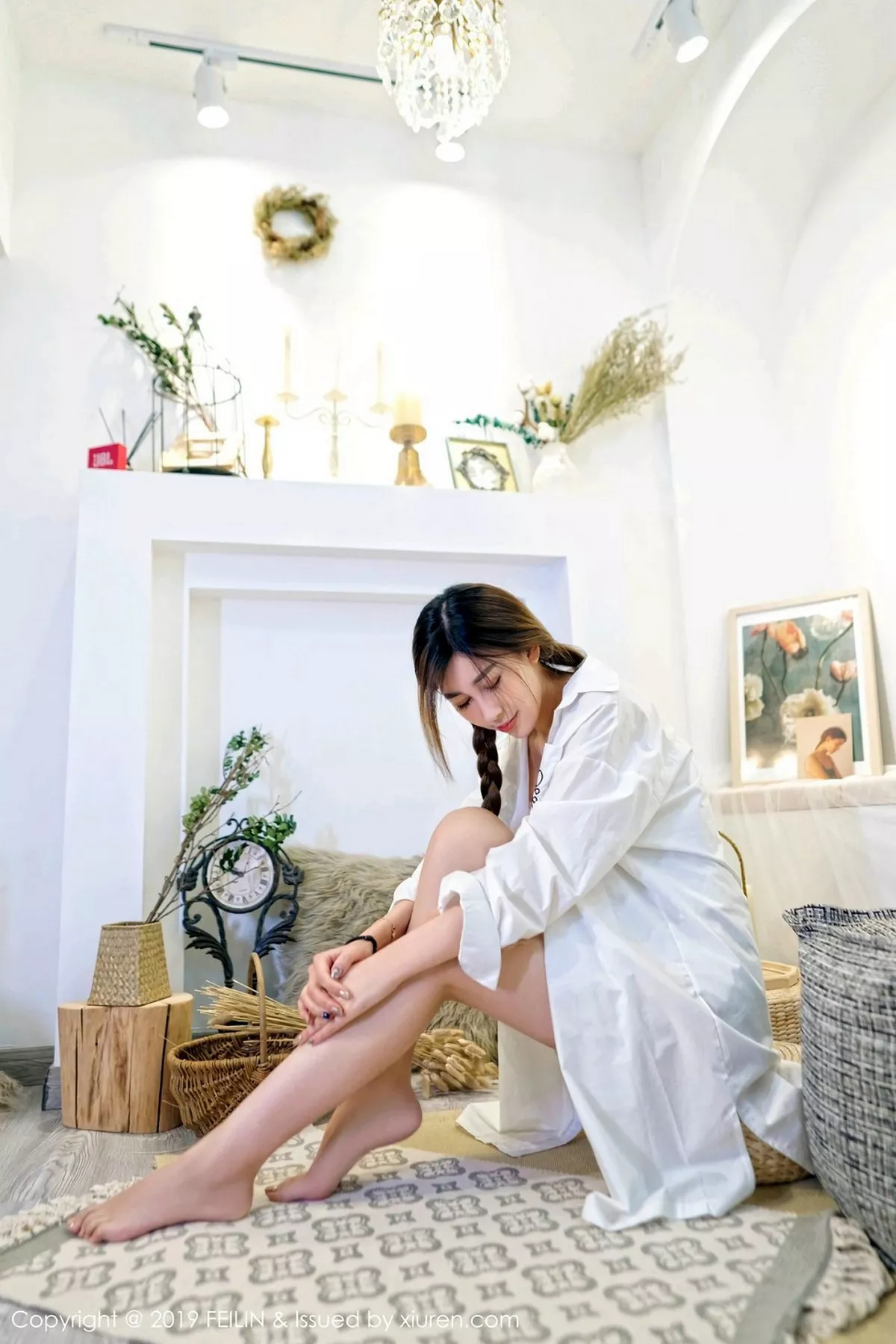 秀人集.com_[FeiLin嗲囡囡]Vol.185_嫩模星星star私房白衬衣配白色蕾丝内衣秀完美身材写真40P