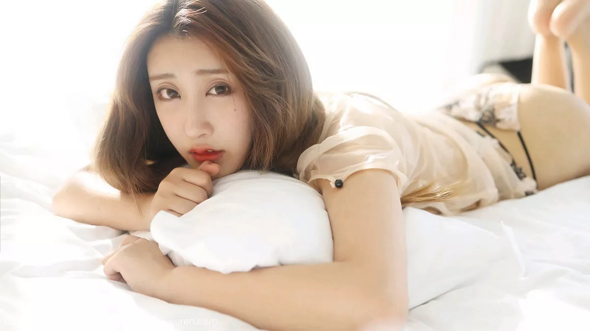 秀人集.com_[MyGirl美媛馆]Vol.375_嫩模奈美nana私房床上薄纱透视内衣配丁字裤惹火诱惑写真63P