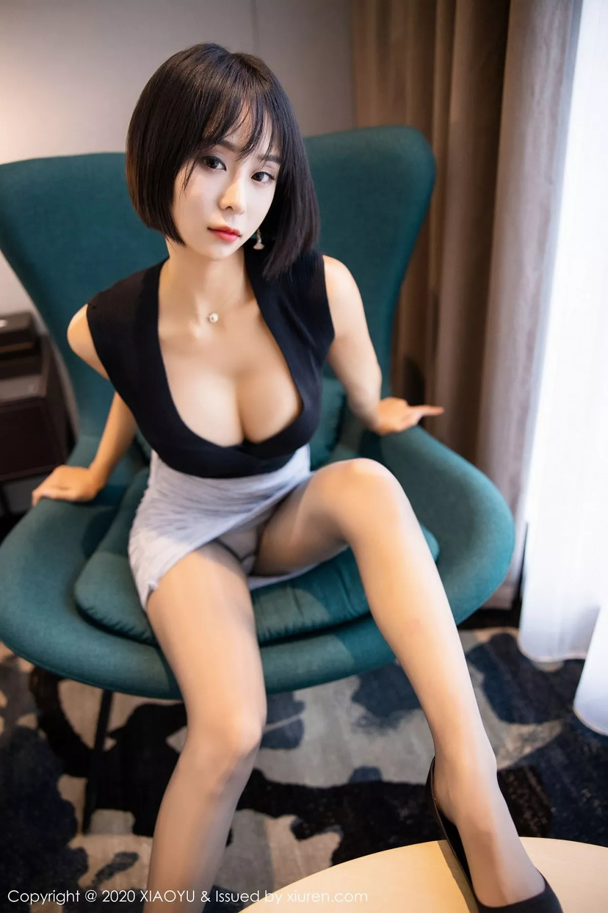 秀人集.com_[XiaoYu画语界]Vol.261_嫩模蓝夏Akasha私房性感内衣系列无内黑丝极致诱惑写真98P