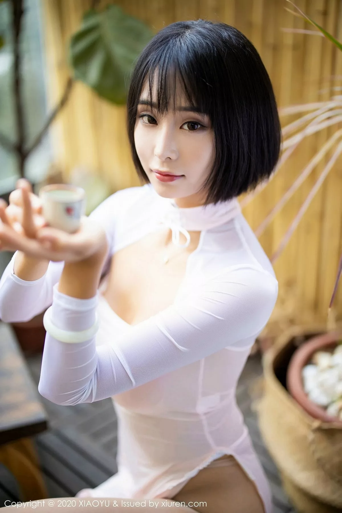 秀人集.com_[XiaoYu画语界]Vol.269_嫩模蓝夏Akasha私房白色高叉内衣配无内肉丝极致诱惑写真72P