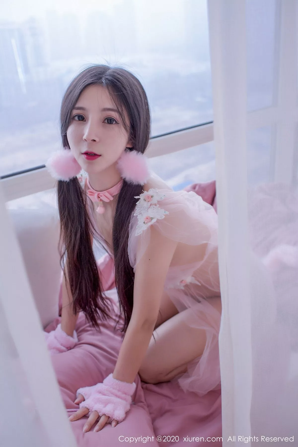 秀人集.com_[XiuRen秀人网]No.2120_嫩模小蛮妖_honey私房粉色真空薄纱裙秀魔鬼身材撩人诱惑写真75P