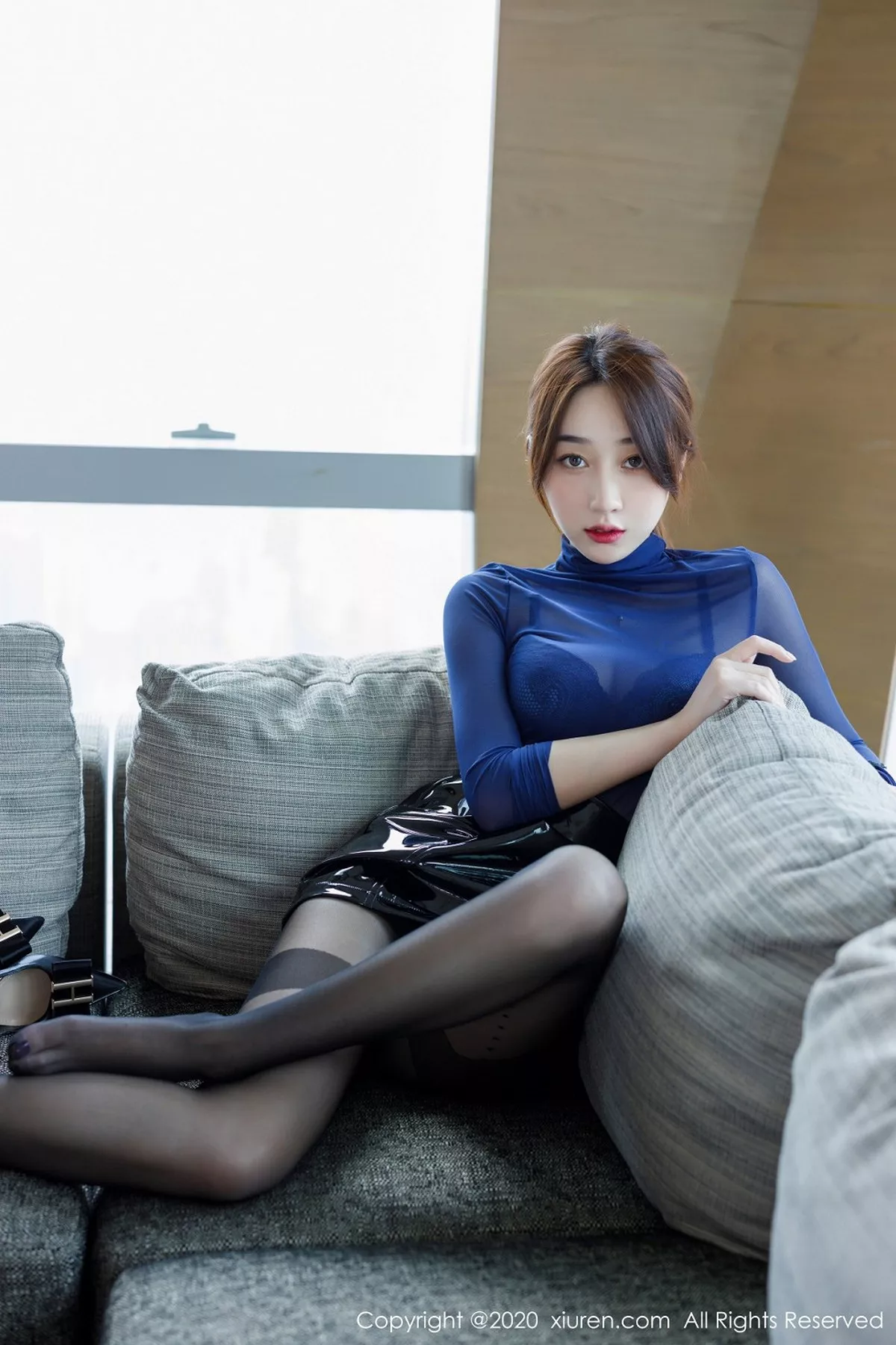 秀人集.com_[XiuRen秀人网]No.2129_嫩模九月生私房飒爽黑短裙蕾丝内衣配黑丝袜极致魅惑写真63P