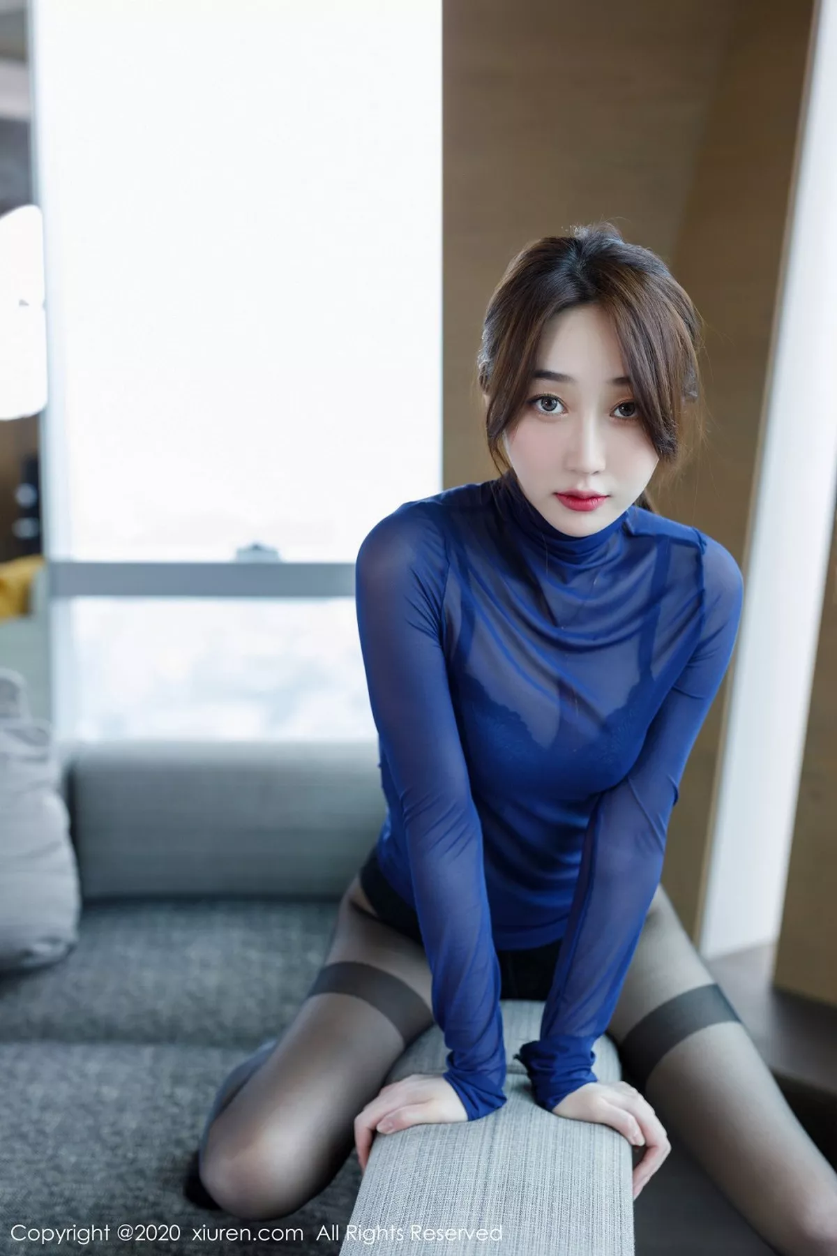 秀人集.com_[XiuRen秀人网]No.2129_嫩模九月生私房飒爽黑短裙蕾丝内衣配黑丝袜极致魅惑写真63P