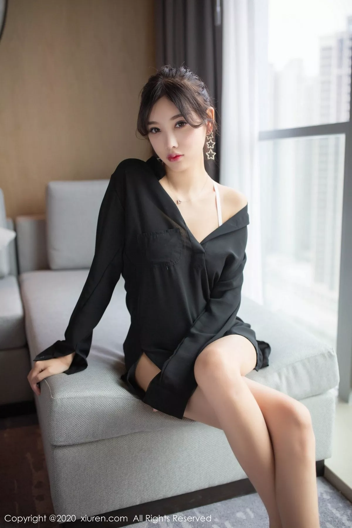 秀人集.com_[XiuRen秀人网]No.2151_女神杨晨晨sugar私房男友黑衬衫主题半脱露性感内衣诱惑写真78P