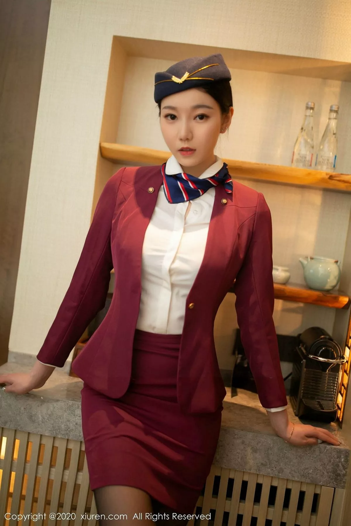 秀人集.com_[XiuRen秀人网]No.2161_嫩模安然Maleah空乘制服主题私房床上半脱露红色内衣完美诱惑写真86P