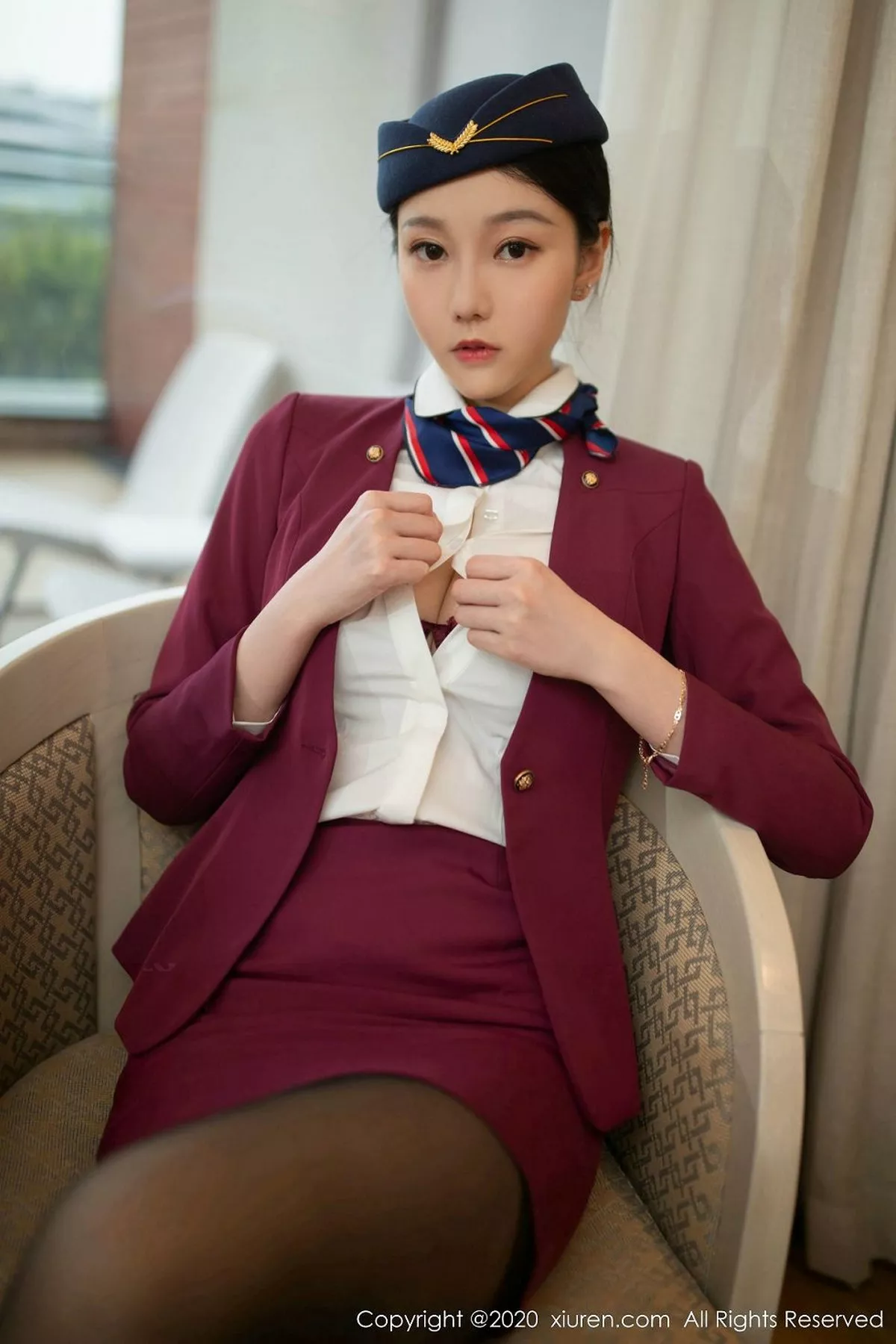 秀人集.com_[XiuRen秀人网]No.2161_嫩模安然Maleah空乘制服主题私房床上半脱露红色内衣完美诱惑写真86P