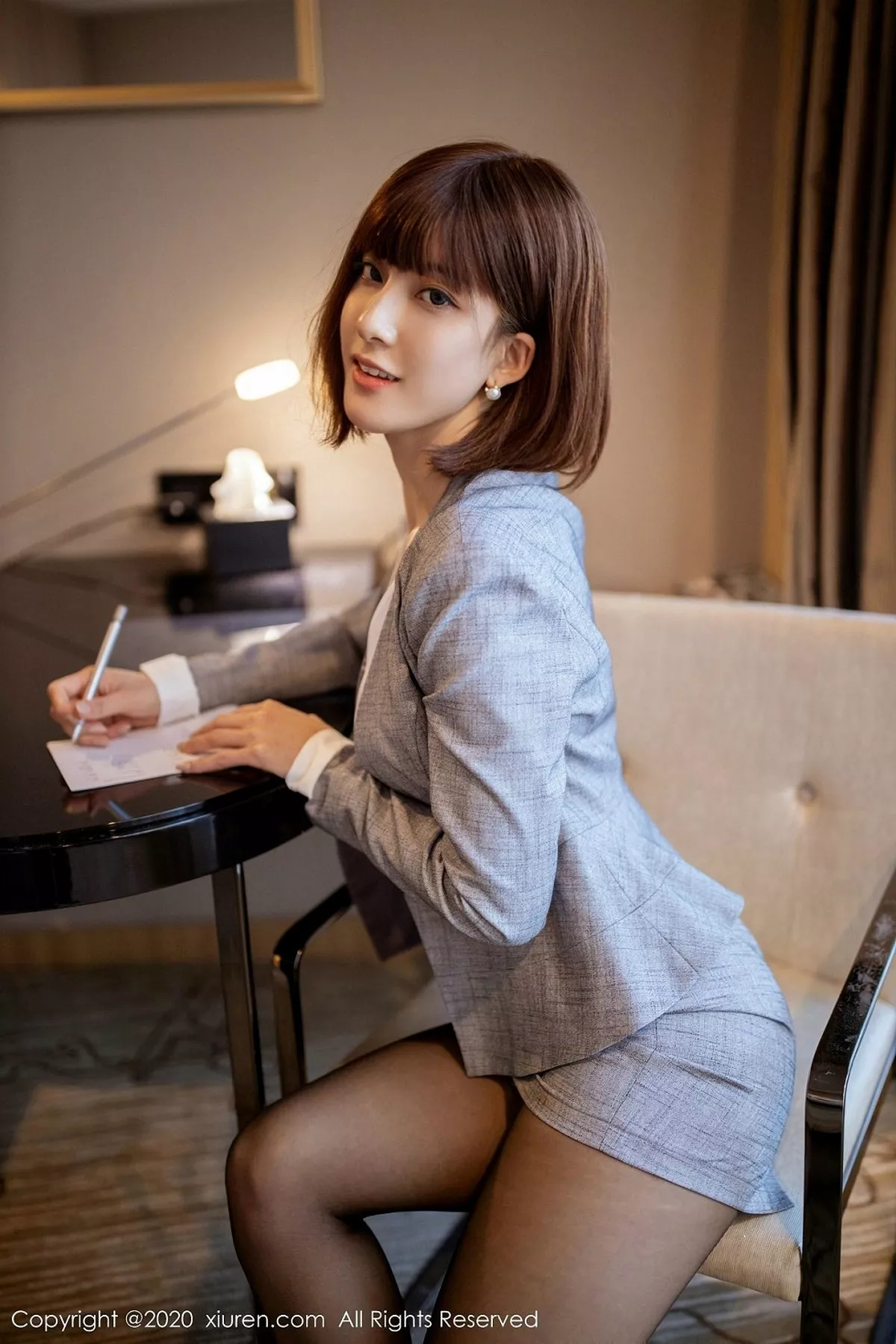 秀人集.com_[XiuRen秀人网]No.2105_嫩模林文文yooki私房西装秘书主题半脱露性感黑色内衣诱惑写真68P