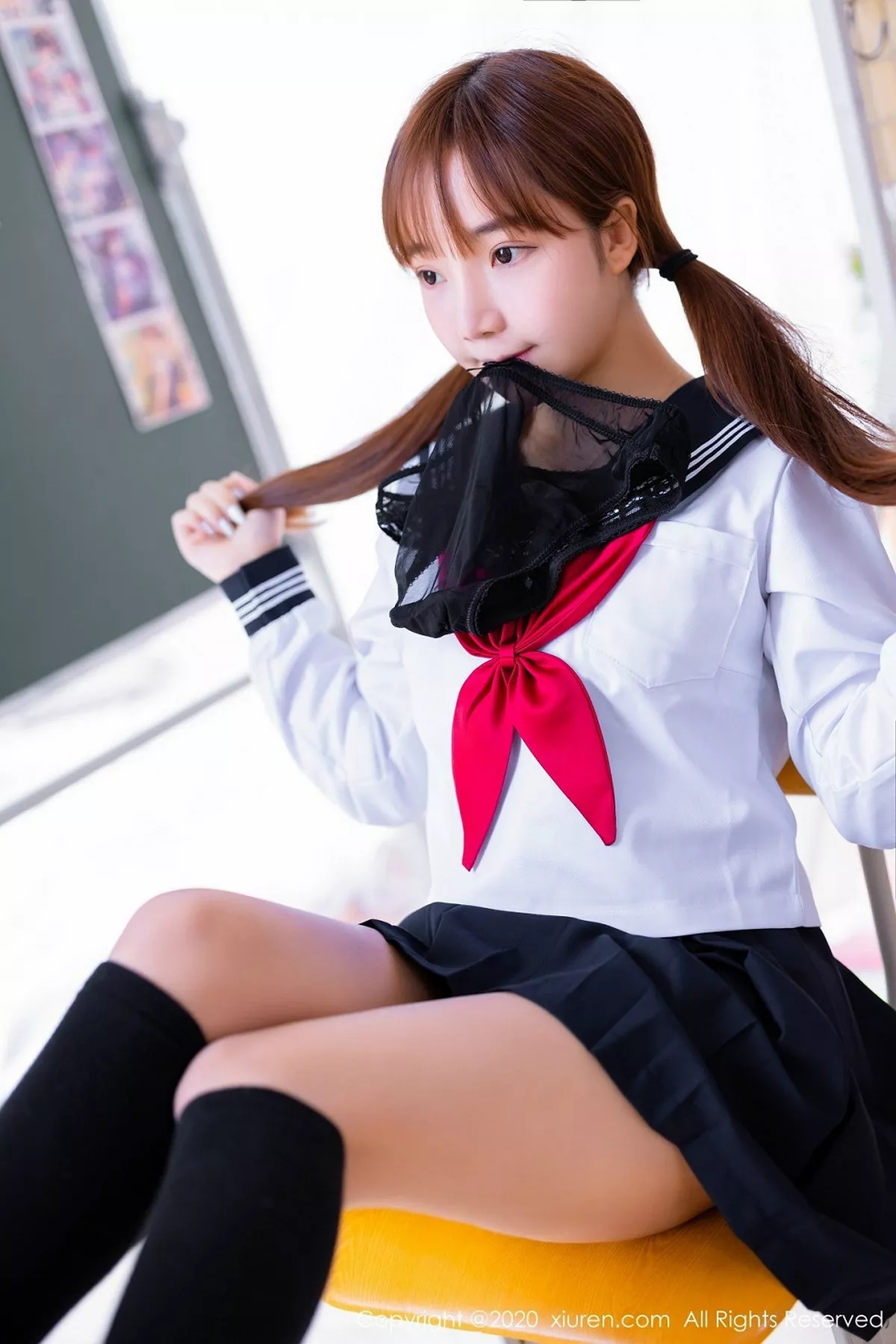 秀人集.com_[XiuRen秀人网]No.2196_嫩模团团子_una经典JK制服配黑色丁字裤秀翘臀撩人诱惑写真59P