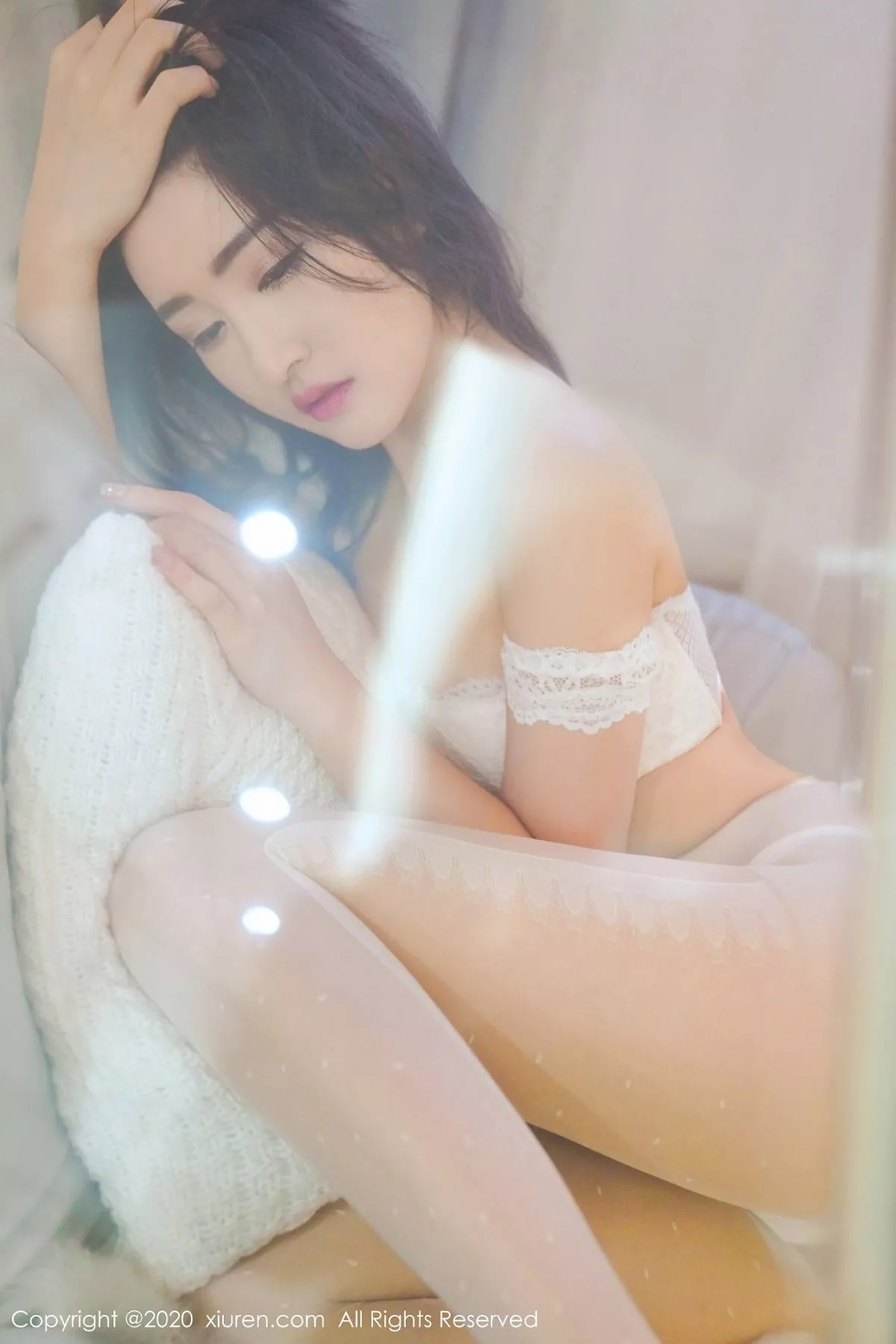 秀人集.com_[XiuRen秀人网]No.2233_嫩模沈梦瑶私房白色丝袜主题白色蕾丝内衣配超薄肉丝极致魅惑写真54P