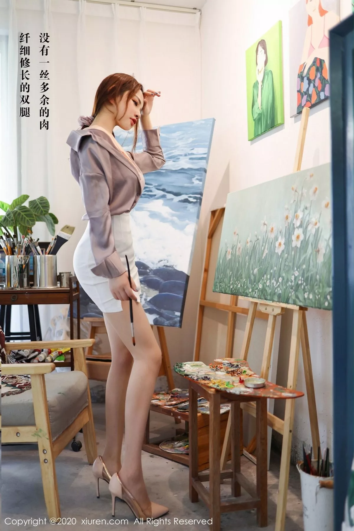 秀人集.com_[XiuRen秀人网]No.2288_嫩模蛋糕Cake画室剧情主题性感内衣配开档肉丝裤袜撩人诱惑写真71P