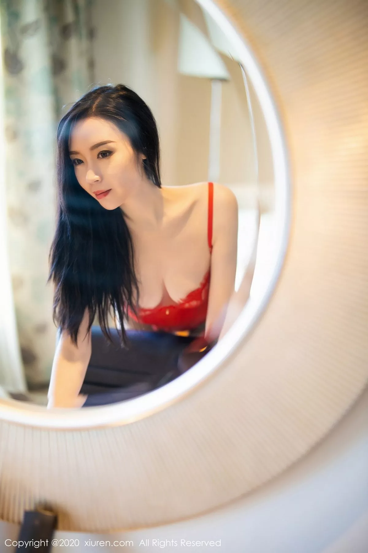 秀人集.com_[XiuRen秀人网]No.2310_嫩模梦心月澳门心愿旅拍性感红色内衣配黑色蕾丝袜魅惑写真61P